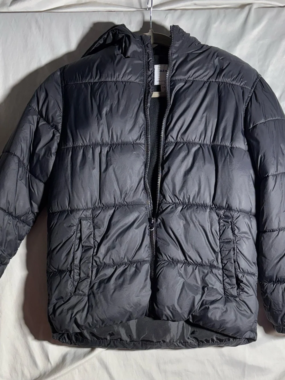 Old Navy Kids  Black Hooded Puffer Jacket